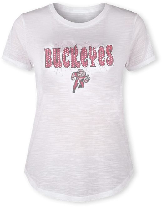 Women's White Ohio State Buckeyes Fireworks Infuse Lightweight Slub Knit Top