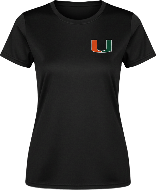 Women's Black Miami Hurricanes Marathon Knit Top