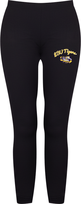 Women's Black Lsu Tigers Fraction Essential Leggings