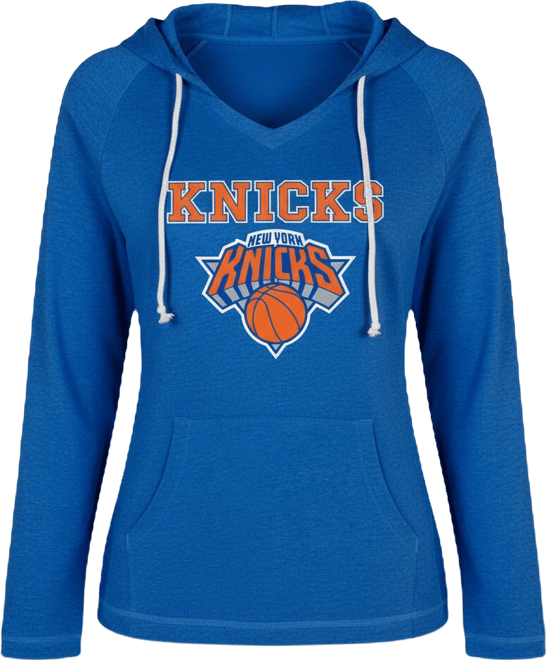 Women's Royal New York Knicks Mainstream Terry Hooded Top