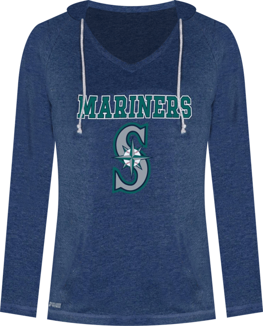 Women's Navy Seattle Mariners Mainstream Terry Long Sleeve Hoodie