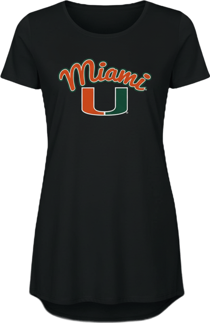 Women's Black Miami Hurricanes Marathon Nightshirt