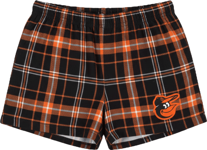 Women's Black/Orange Baltimore Orioles Ultimate Flannel Shorts
