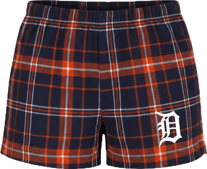 Women's Navy/Orange Detroit Tigers Ultimate Flannel Shorts