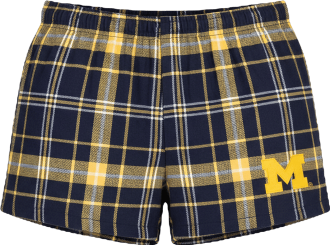 Women's Navy/Maize Michigan Wolverines Ultimate Flannel Shorts
