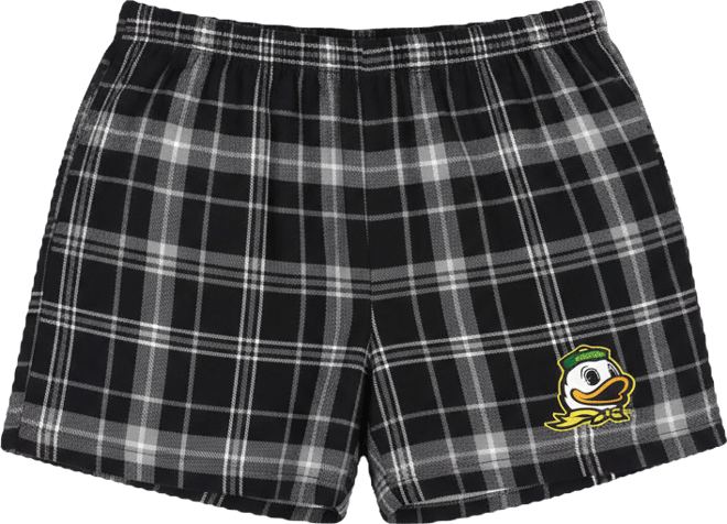 Women's Black/Gray Oregon Ducks Ultimate Flannel Shorts