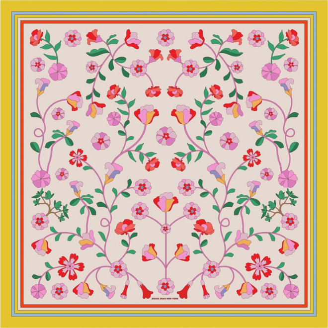 / Women's Limoncello Jardin Double Sided Silk Scarf