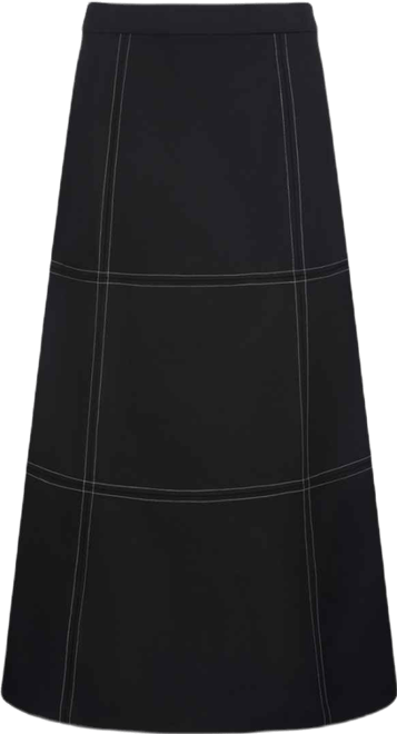 Women's A-Line Contrast Stitch Skirt