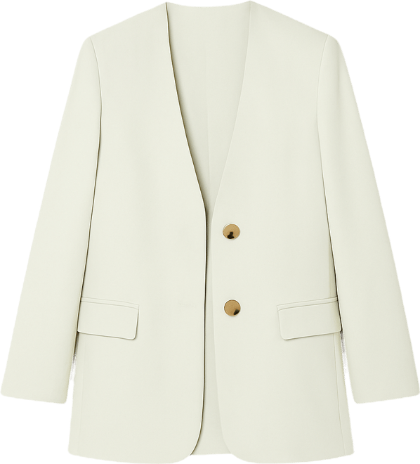 Women's Runway Collarless Boxy Blazer