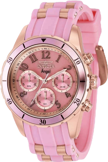 Women's 39345 Angel Quartz Chronograph Pink Dial Watch