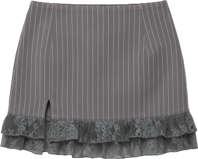Women's Mona Lacey Slit Pinstripe Mini Skirt