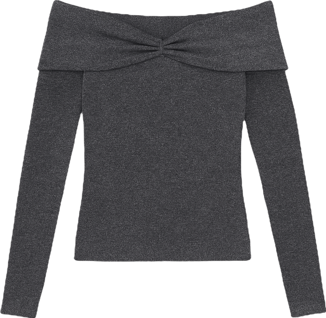 Women's Colette Ribbed Lurex Off The Shoulder Sweater