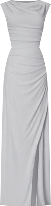 Women's Cowl Gathered Short Sleeve Bridesmaid