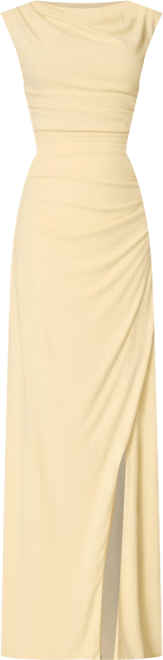 Women's Cowl Gathered Short Sleeve Bridesmaid