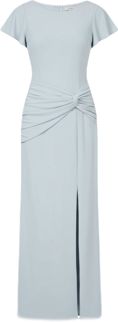 Women's Knot Panel Flutter Sleeve Stretch Dresses