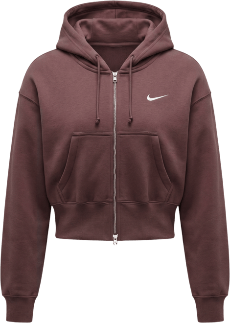 Nike Sportswear Phoenix Fleece Sudadera con gorro holgada cropped con cierre completo para mujer