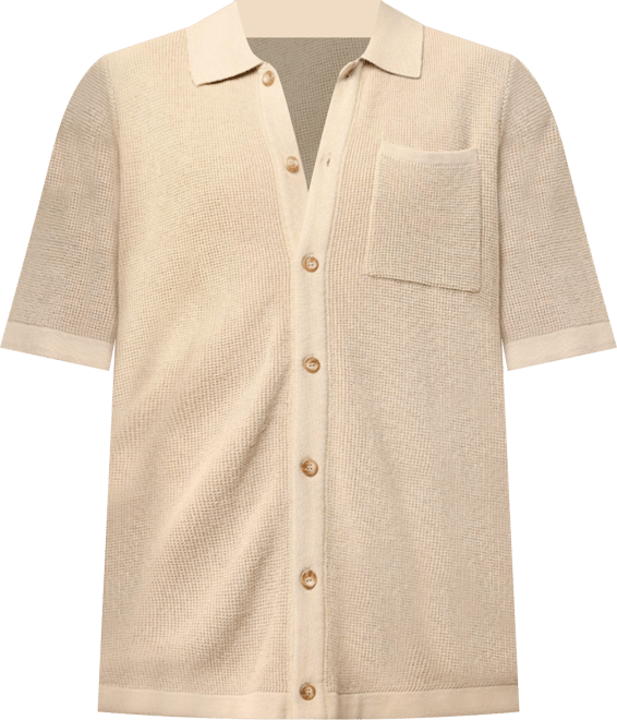 Men's Zyair Knit Rib Button Up Shirt