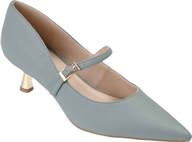 Women's Manza Pointed Toe Mary Jane Kitten Heel Pumps