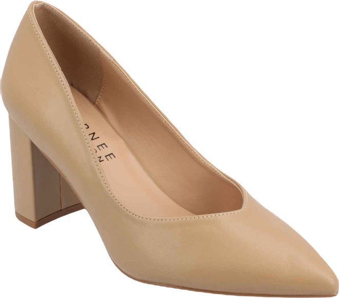 Women's Simonne Block Heel Pointed Toe Pumps