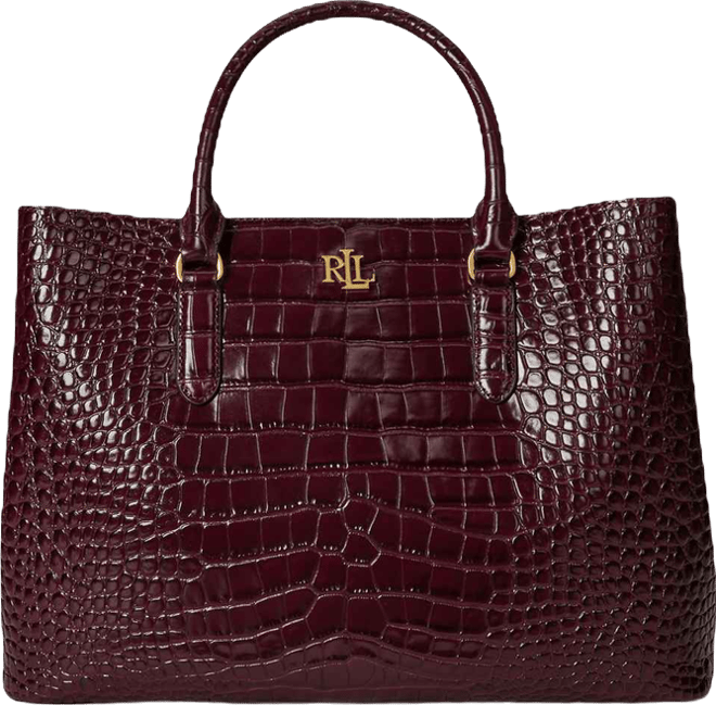 Marcy Large Embossed Leather Satchel Bag