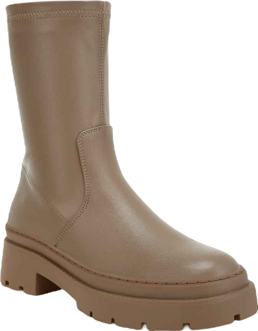 Carmit Chunky Faux Leather Calf Boots