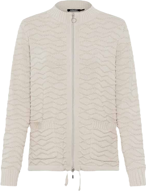 Women's Novelty Stitch Zip Front Cardigan