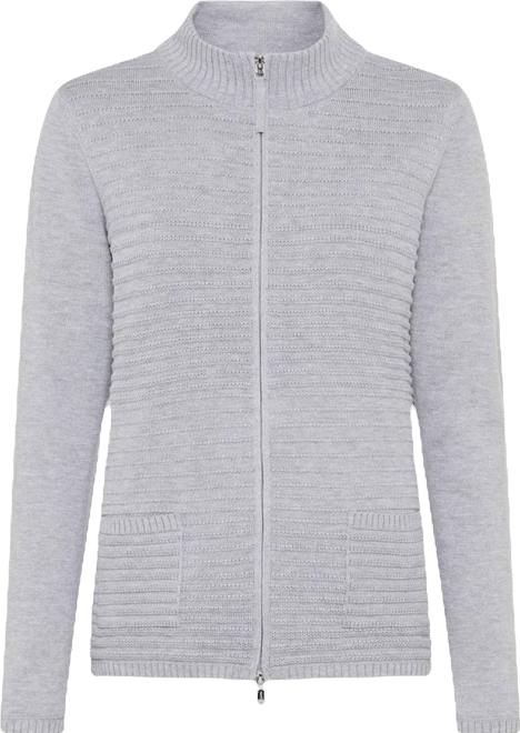 Women's Rib Knit Zip Front Cardigan