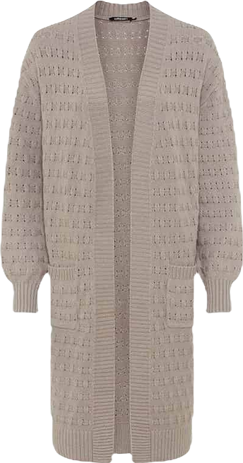 Stitch Interest Longline Cardigan