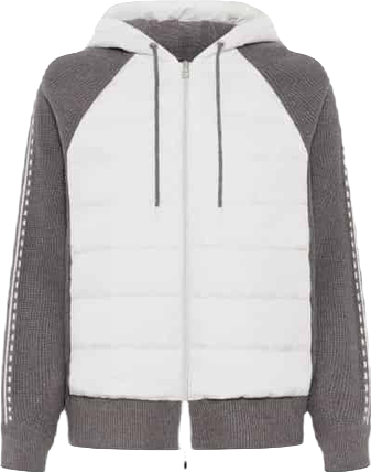 Women's Zip Front Mixed Media Hooded Jacket