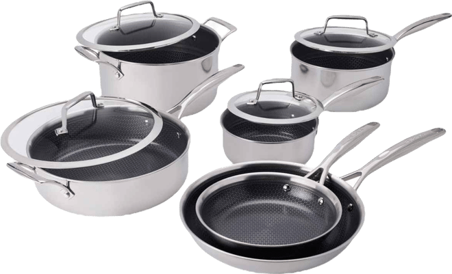 J. A. Henckels Paradigm Ceramic Stainless Steel 10-Pc. Dual Performance Cookware Set