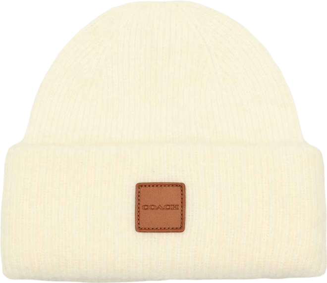 Men's Leather Patch Beanie