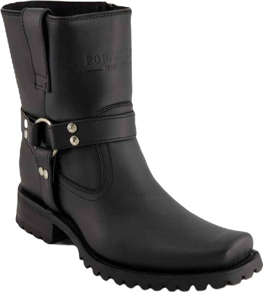 Men's Leather Biker Boots with zipper closure
