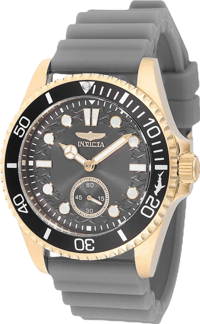 Men's Quartz Pro Diver Watch – Charcoal Strap, Round Case Diameter 43mm