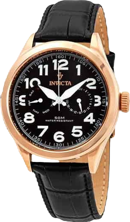 Men's 11742 Vintage Quartz 3 Hand Black Dial Watch