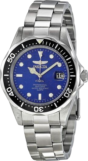 Men's 10664 Pro Diver Quartz 3 Hand Blue Dial Watch