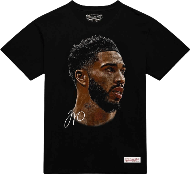 Men's and Women's Jayson Tatum Black Nba Real Big Face Player T-Shirt