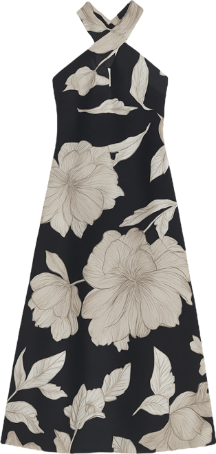 Women's Floral Print A-Line Long Dress