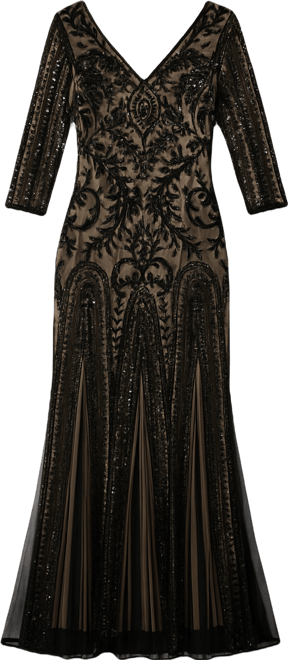 Women's 3/4 Sleeve V-Neck Dress