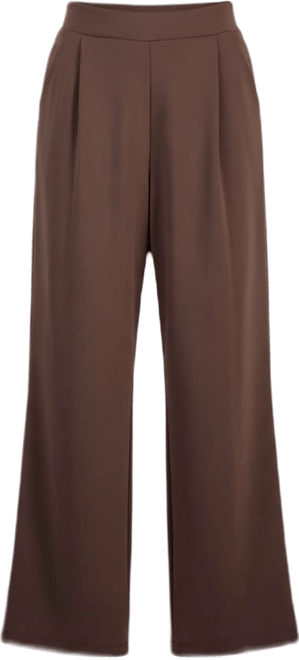 Juniors' High-Rise Pleated Wide-Leg Pants