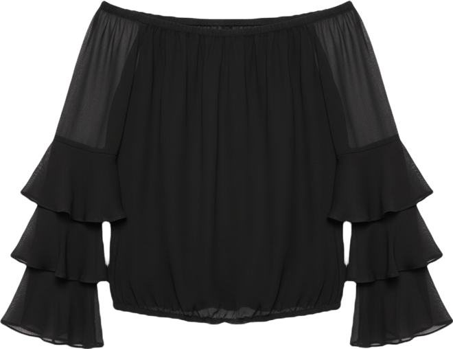 Women's Long-Sleeve Ruffle Top