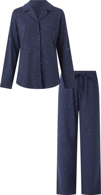 Women's Ribbed Modal Star Printed Pyjamas
