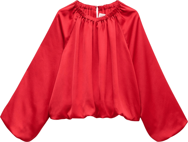 Women's Satin Bubble Hem Top