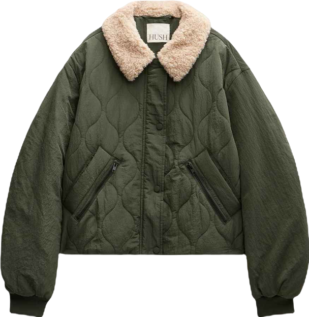 Women's Teddy Collar Quilted Bomber Jackets