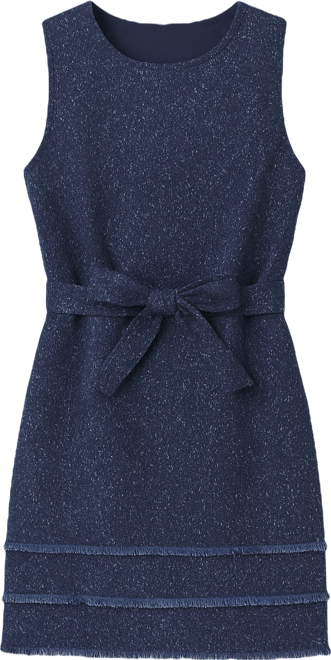 Women's Self Tie Belt Denim Dress