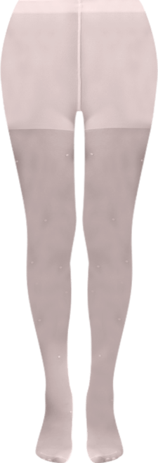 Women's Sheer All-Over Faux Pearl Trimmed Fashion Tights