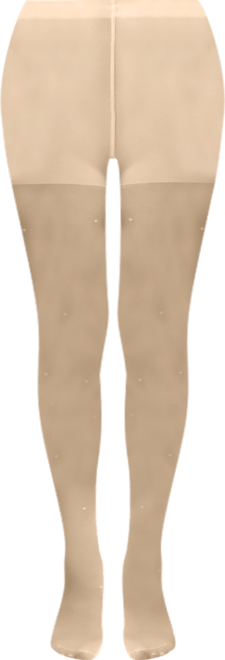 Women's Sheer All-Over Faux Pearl Trimmed Fashion Tights