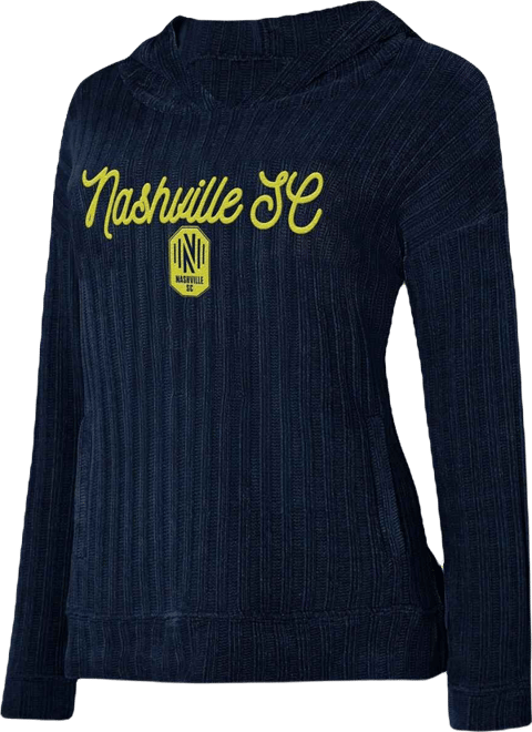Women's Navy Nashville Sc Linger Long Sleeve Hooded Top