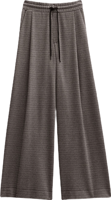 Women's Check Wide Leg Jersey Pants