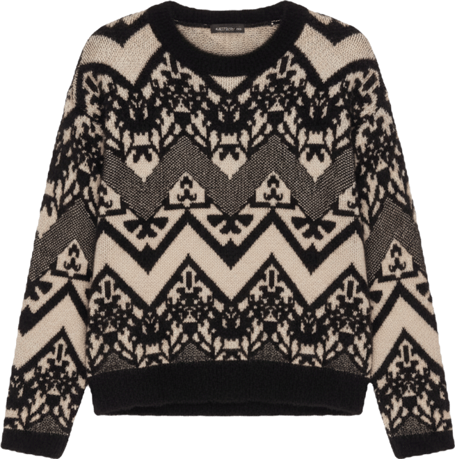 Women's Double-Knit Eyelash Yarn Crew Neck Sweater