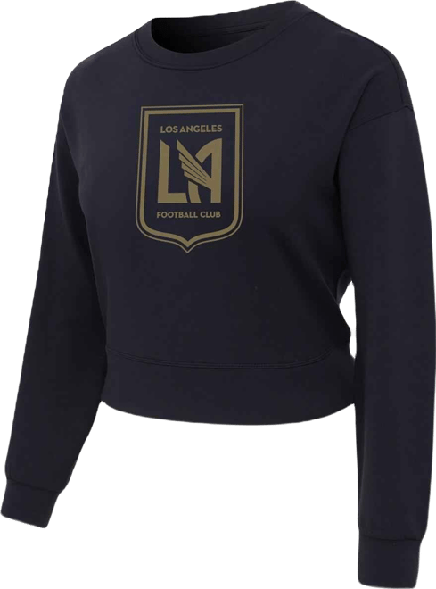 Women's Black Lafc Tri-Blend Darby Knit Long Sleeve Crop Top